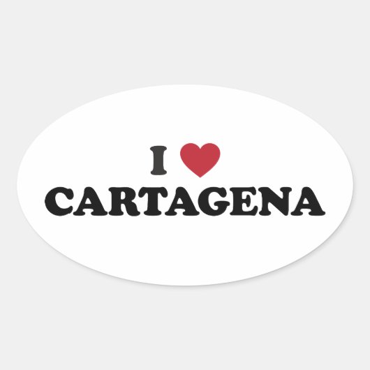 Ik hart Cartagena Colombia Ovale Sticker (Voorkant)