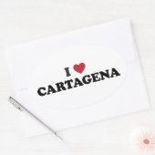 Ik hart Cartagena Colombia Ovale Sticker (Envelop)