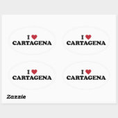 Ik hart Cartagena Colombia Ovale Sticker (Vel)