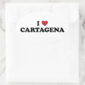 Ik hart Cartagena Colombia Ovale Sticker (Tas)