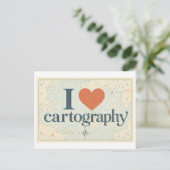 "Ik [Hart] Cartografie" Briefkaart (Staand voorkant)
