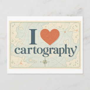 "Ik [Hart] Cartografie" Briefkaart