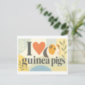 "Ik [Hart] Cavia's" Briefkaart (Staand voorkant)