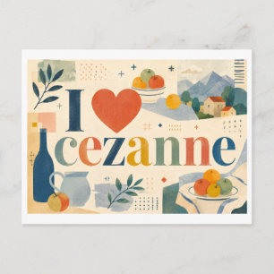 "Ik [Hart] Cezanne" Briefkaart