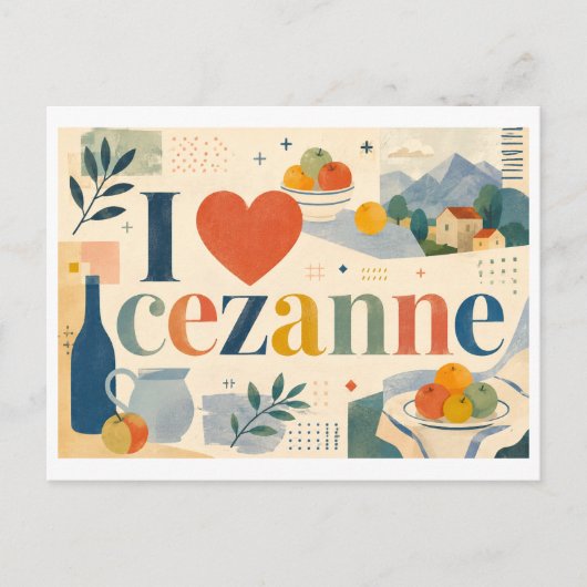 "Ik [Hart] Cezanne" Briefkaart (Voorkant)
