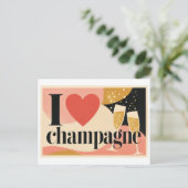 "Ik [Hart] Champagne" Briefkaart (Staand voorkant)