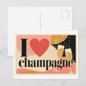 "Ik [Hart] Champagne" Briefkaart (Voorkant / Achterkant)