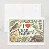 "Ik [Hart] Charles Darwin" Briefkaart (Voorkant / Achterkant)