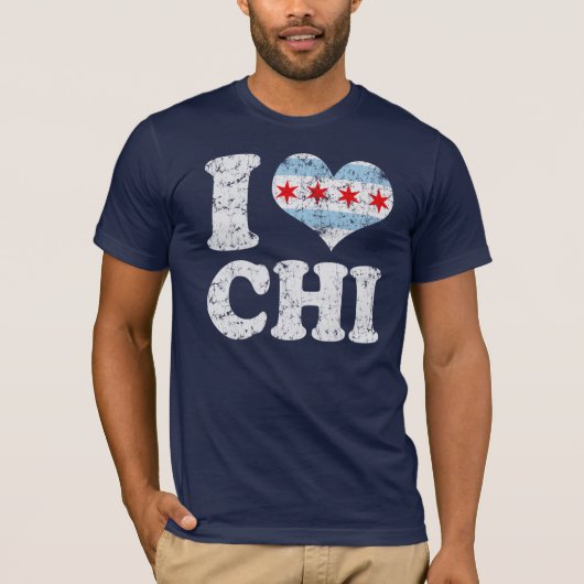 Ik hart Chicago Flag CHI T-shirt (Voorkant)