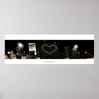 Ik hart Chicago Skyline in kleur Poster