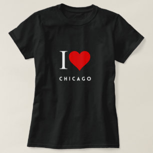 Ik Hart Chicago Zwart Vrouwen T-shirt