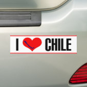 Ik hart Chili sticker. Bumpersticker (Op auto)