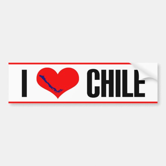 Ik hart Chili sticker. Bumpersticker (Voorkant)