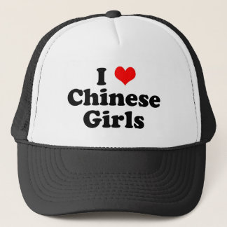 Ik hart Chinese meisjes Trucker Pet