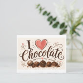 "Ik [Hart] Chocolade" Briefkaart (Staand voorkant)