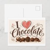 "Ik [Hart] Chocolade" Briefkaart (Voorkant / Achterkant)