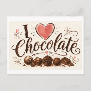 "Ik [Hart] Chocolade" Briefkaart