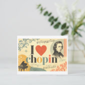 "Ik [Hart] Chopin" Briefkaart (Staand voorkant)