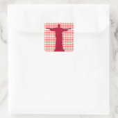 Ik hart Christus Vierkante Sticker (Tas)