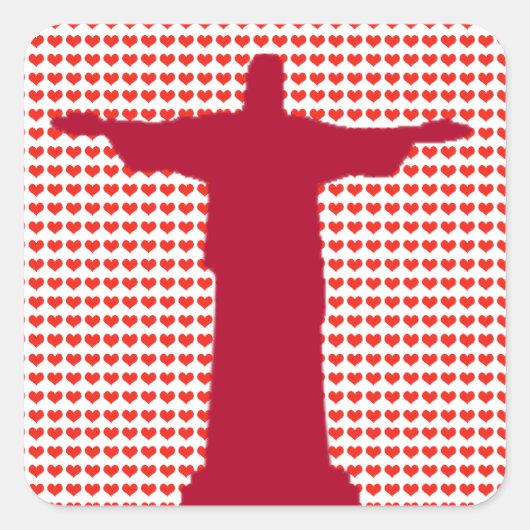 Ik hart Christus Vierkante Sticker (Voorkant)