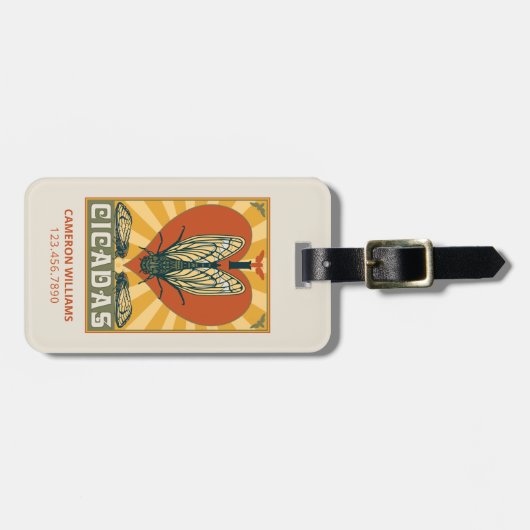 Ik hart cicaden bagagelabel (Voorkant horizontaal)