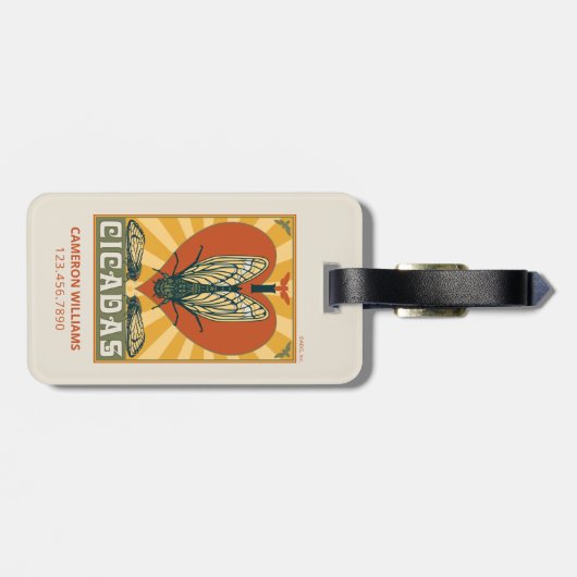 Ik hart cicaden bagagelabel (Achterkant horizontaal)