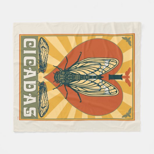 Ik hart cicaden fleece deken (Voorkant (Horizontaal))