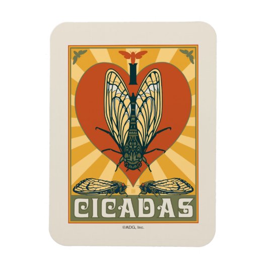 Ik hart cicaden magneet (Verticaal)
