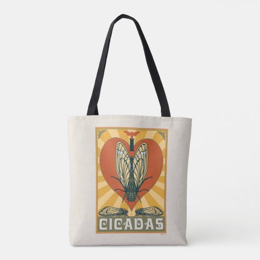 Ik hart cicaden tote bag (Achterkant)