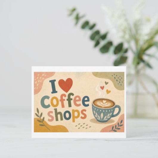 "Ik [Hart] Coffeeshops" Briefkaart (Staand voorkant)