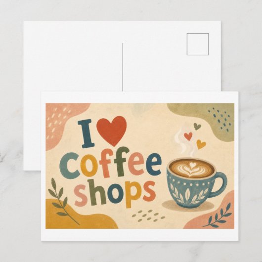 "Ik [Hart] Coffeeshops" Briefkaart (Voorkant / Achterkant)
