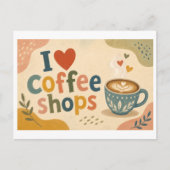 "Ik [Hart] Coffeeshops" Briefkaart (Voorkant)