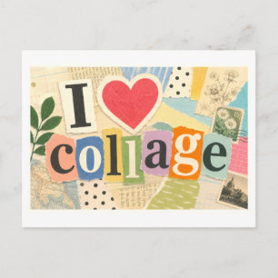 "Ik [Hart] Collage" Briefkaart