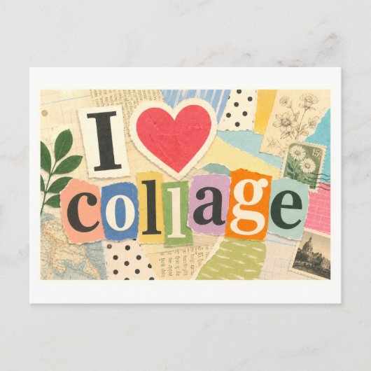 "Ik [Hart] Collage" Briefkaart (Voorkant)