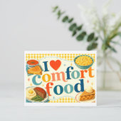 "Ik [Hart] Comfort Food" Briefkaart (Staand voorkant)