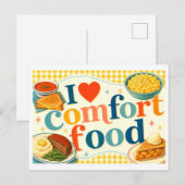 "Ik [Hart] Comfort Food" Briefkaart (Voorkant / Achterkant)