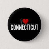 Ik Hart Connecticut Ronde Knop Button 5,7 Cm (Voorkant)