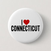Ik Hart Connecticut Ronde Knop Button 5,7 Cm (Voorkant)