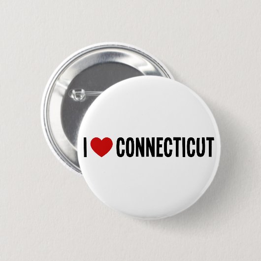 Ik Hart Connecticut Ronde Knop Button 5,7 Cm (Voorkant /achterkant)