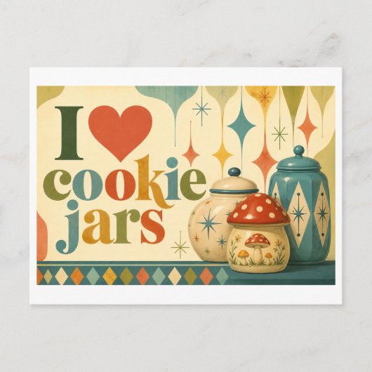 "Ik [Hart] Cookiepotten" Briefkaart (Voorkant)