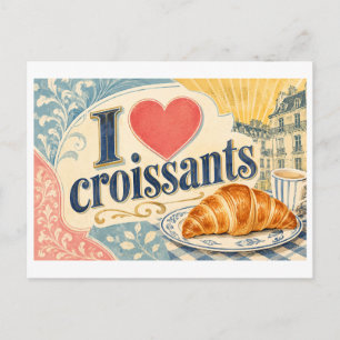 "Ik [Hart] Croissants" Briefkaart