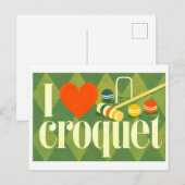 "Ik [Hart] Croquet" Briefkaart (Voorkant / Achterkant)