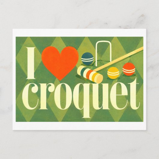 "Ik [Hart] Croquet" Briefkaart (Voorkant)