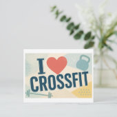 "Ik [Hart] Crossfit" Briefkaart (Staand voorkant)