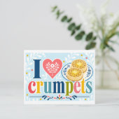 "Ik [Hart] Crumpets" Briefkaart (Staand voorkant)