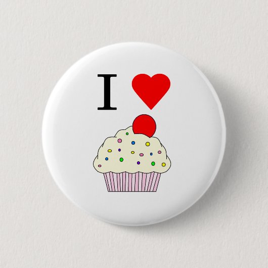 Ik hart Cupcakes Ronde Button 5,7 Cm (Voorkant)