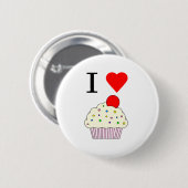 Ik hart Cupcakes Ronde Button 5,7 Cm (Voorkant /achterkant)