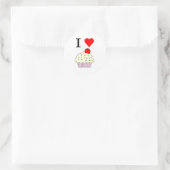 Ik hart Cupcakes Ronde Sticker (Tas)