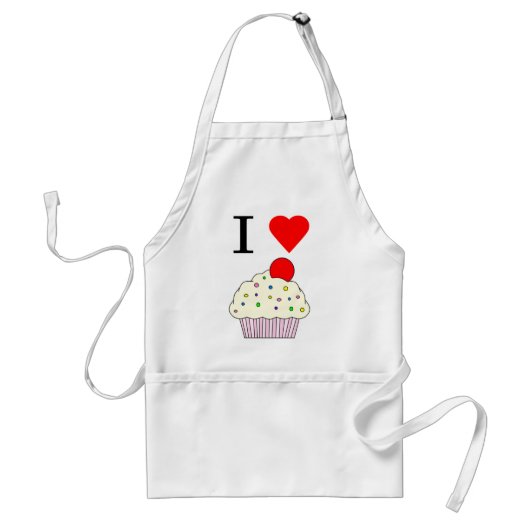 Ik hart Cupcakes Standaard Schort (Voorkant)