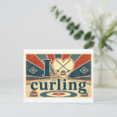 "Ik [Hart] Curling" Briefkaart (Staand voorkant)